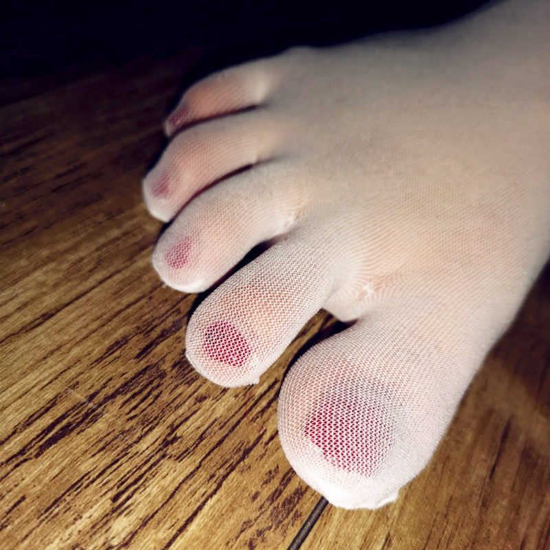 Men's Pantyhose Stockings Bare Legs Five Fingers360Seamless Full Transparent Anti-Snag Invisible Toe Separator for Summer