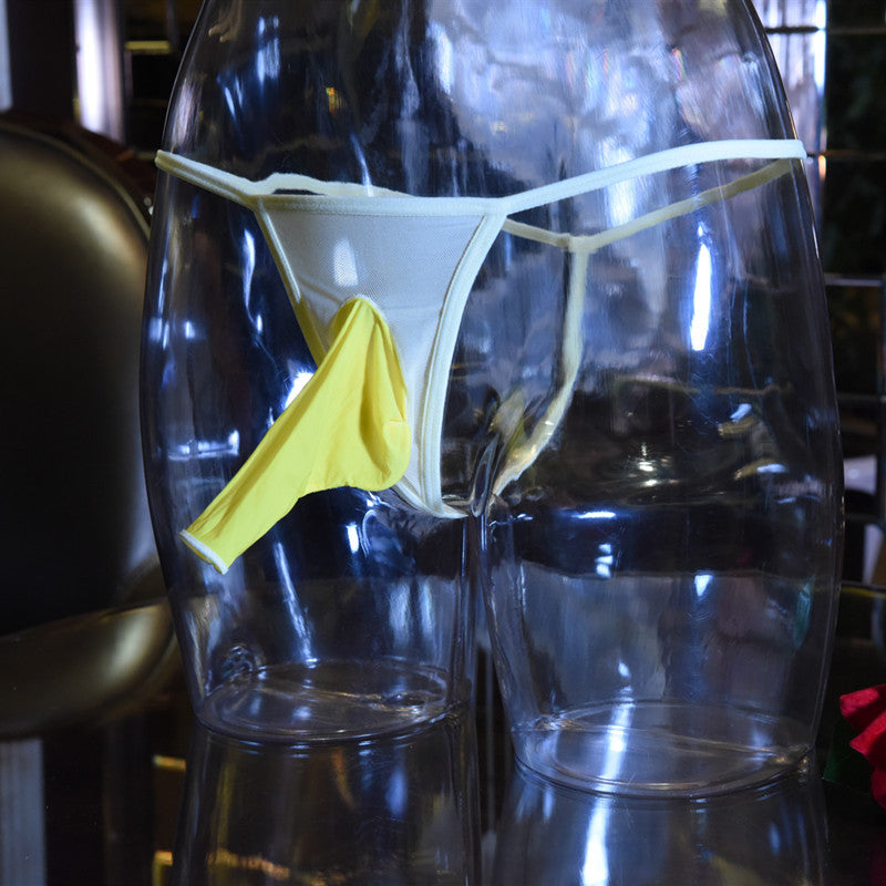 Men's Glossy Thong jj Men's Underwear Elephant T Transparent ultra-thin breathable stockings tight mesh low waist