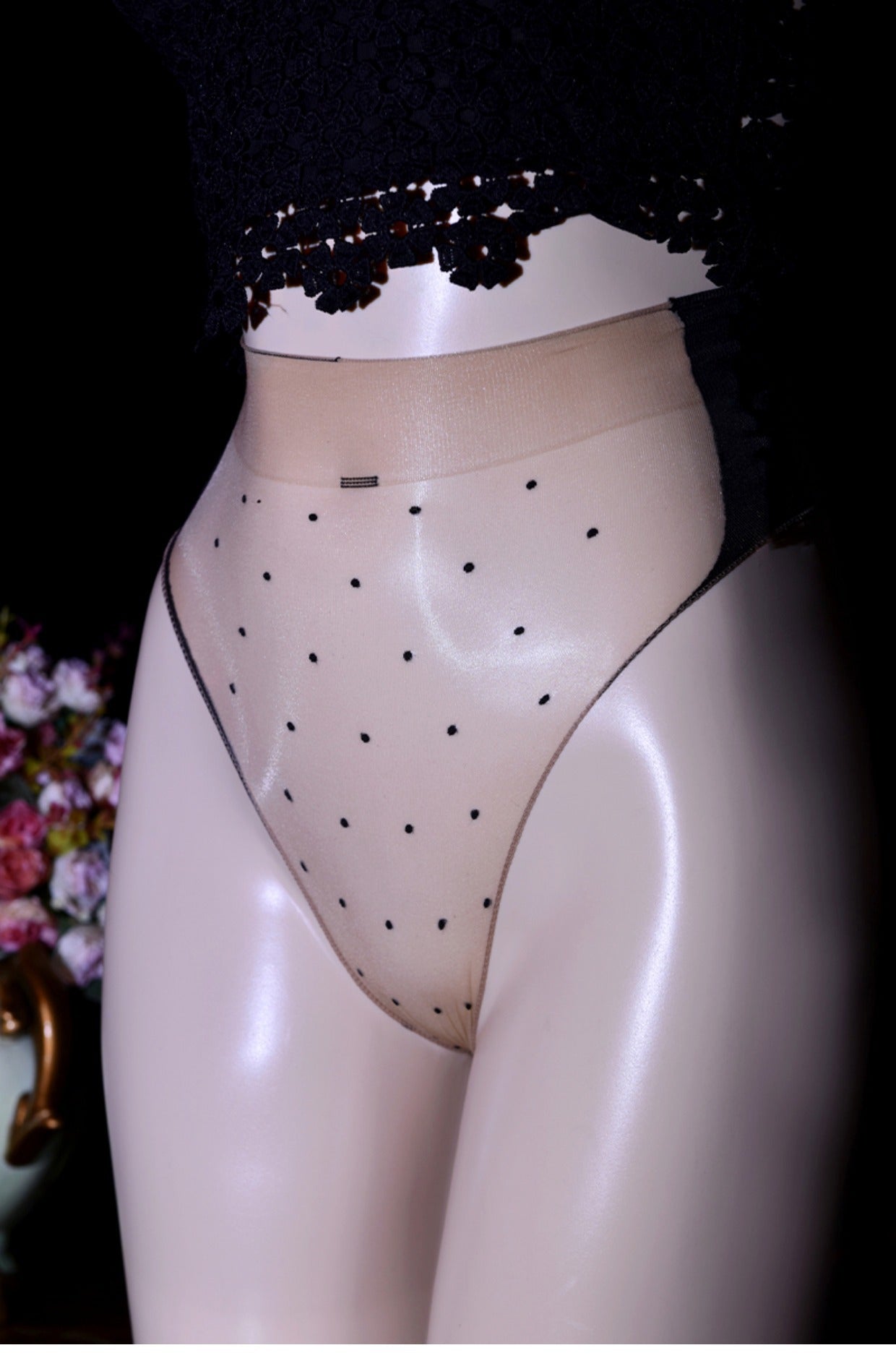 Ultra-thin Glossy Triangle Briefs jj Set1D Polka Dot Fully Transparent Seamless Sexy Silky Wave Point Underwear Plus Size Women's Underwear