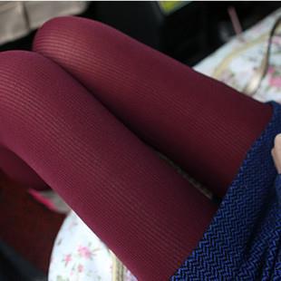 Autumn and Winter Japanese Style120D Velvet Slimming Leg Shaping Pantyhose/Foot Socks Women's Vertical Striped Black Stockings