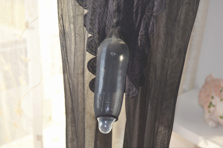 Men's Sexy Ultra-Thin Stockings Open Crotch Pantyhose Bikini Open Crotch Black Anti-Snag Stockings