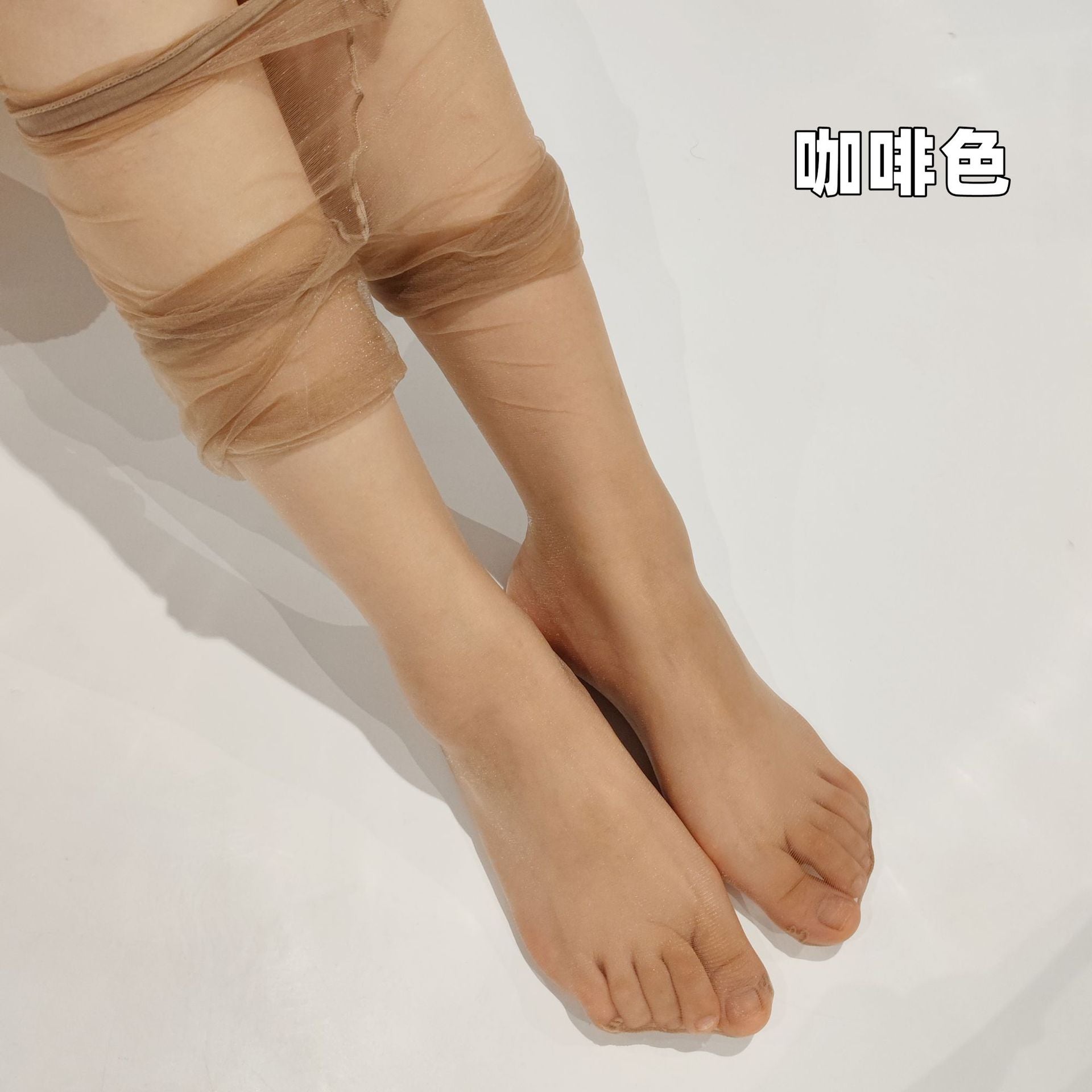 Third Generation Ultra-Thin Pantyhose White with Footed Design One-Line Extended175Wearable Black Invisible Retro Blue