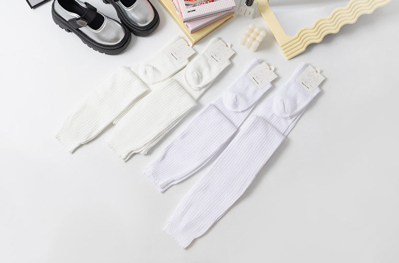 102502JK Extended High Tube Socks College Style Knee-High Calf Socks Over-the-Knee Long Socks for Women Japanese Style