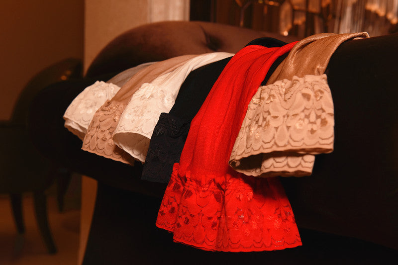 70D Sherbin Long Stockings Women's Silicone Non-Slip Long Stockings Black Silk Lace Hip Lift Shaping Bare Legs