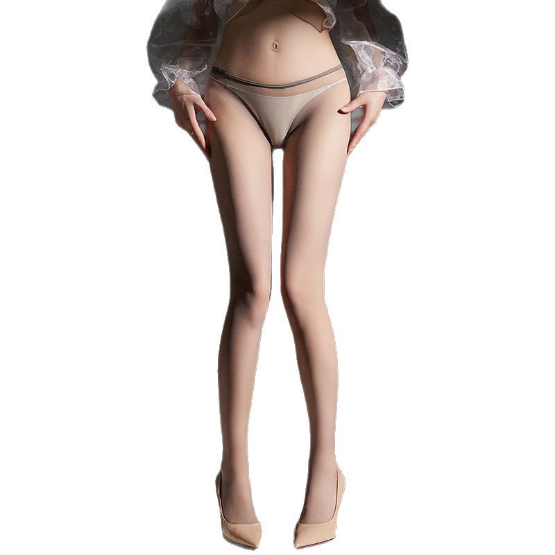 8mm Minimalist Narrow Edge Deep Crotch Seamless Stockings All Over Transparent Velvet360Seamless High Elasticity Pantyhose0D