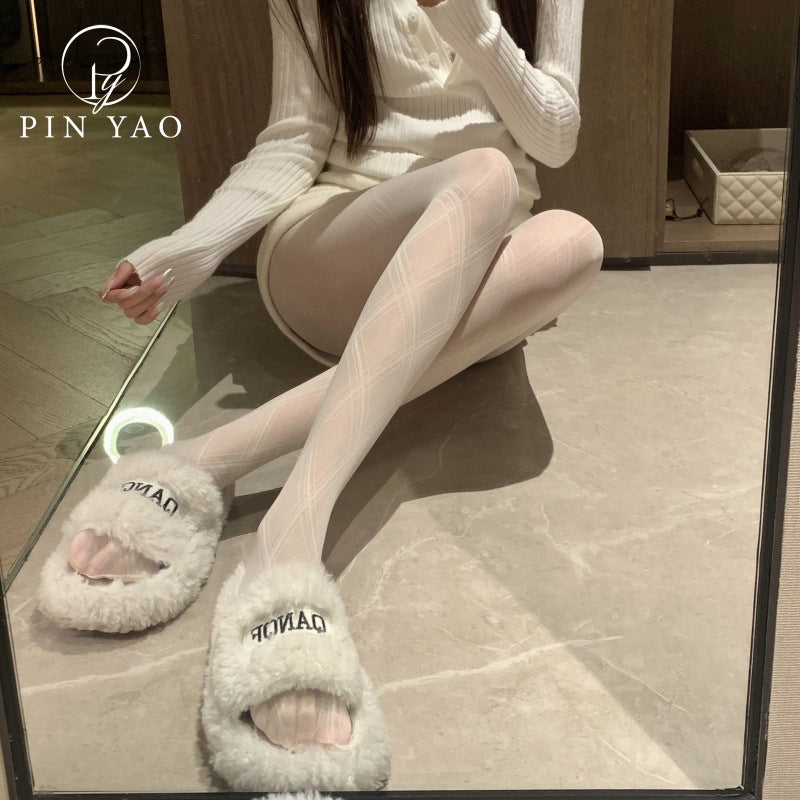 2025Spring Twill Large Diamond Korean Style Hot Girl Gray Style Elegant Personality Retro High-end Temperament Black