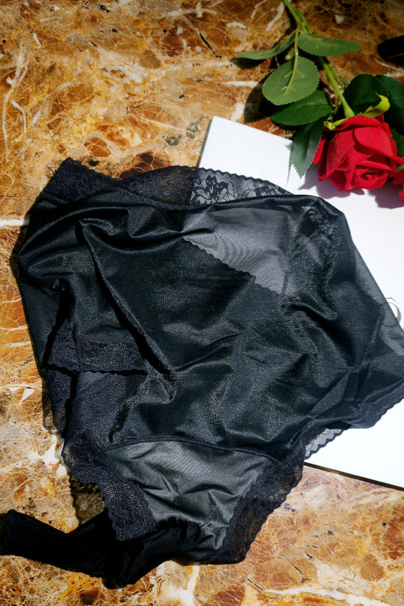 Ultra-thin Silky Smooth Stockings jj Men's Transparent Transvestite Sexy No-Remove Briefs Quick-Dry Summer Ice Silk Shorts