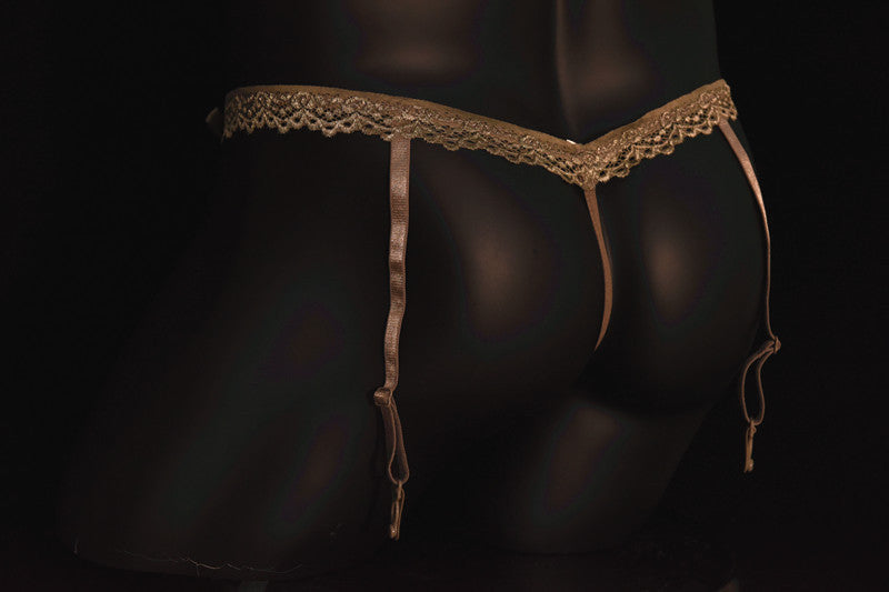 Plus Size Men's Underwear Triangle Suspender Shorts Long Tube Ultra-Thin Transparent Sexy Lace Belt jj Stockings and Thong Set