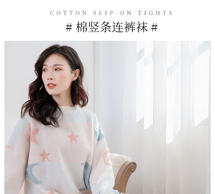 600Cotton Long Pantyhose for Tall People Gray Bare Leg Tights with Fleece Extra Long High Waist Hip Lift Footed Socks