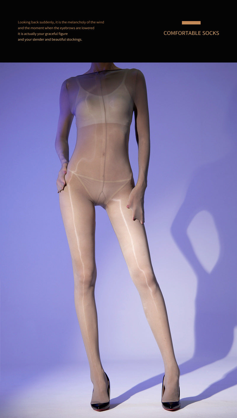 200Post-Weight Loss Detachable912Super Shiny Transparent Stockings Plus Size Full Body Tights Sexy Shaping Base Stockings