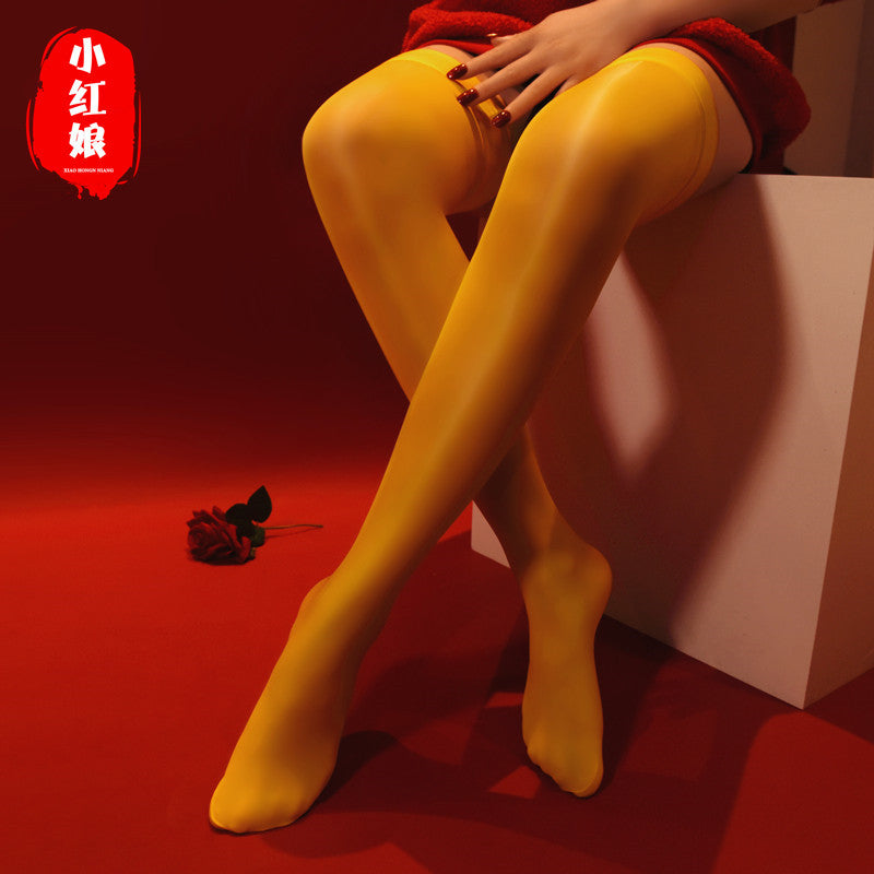 Little Matchmaker8d Shiny Magic Pants Long Tube Stockings Silky High Tube Shiny Sexy Black Silk Erotic Thin High Tube Socks0922