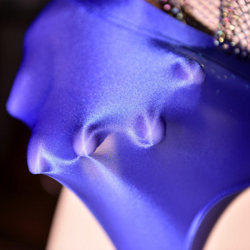 High-waisted Smooth Men's Sexy Thong T Thin and Sexy Pants jj Underwear Set Uncle Special Leather Triangle Underwear Large Size