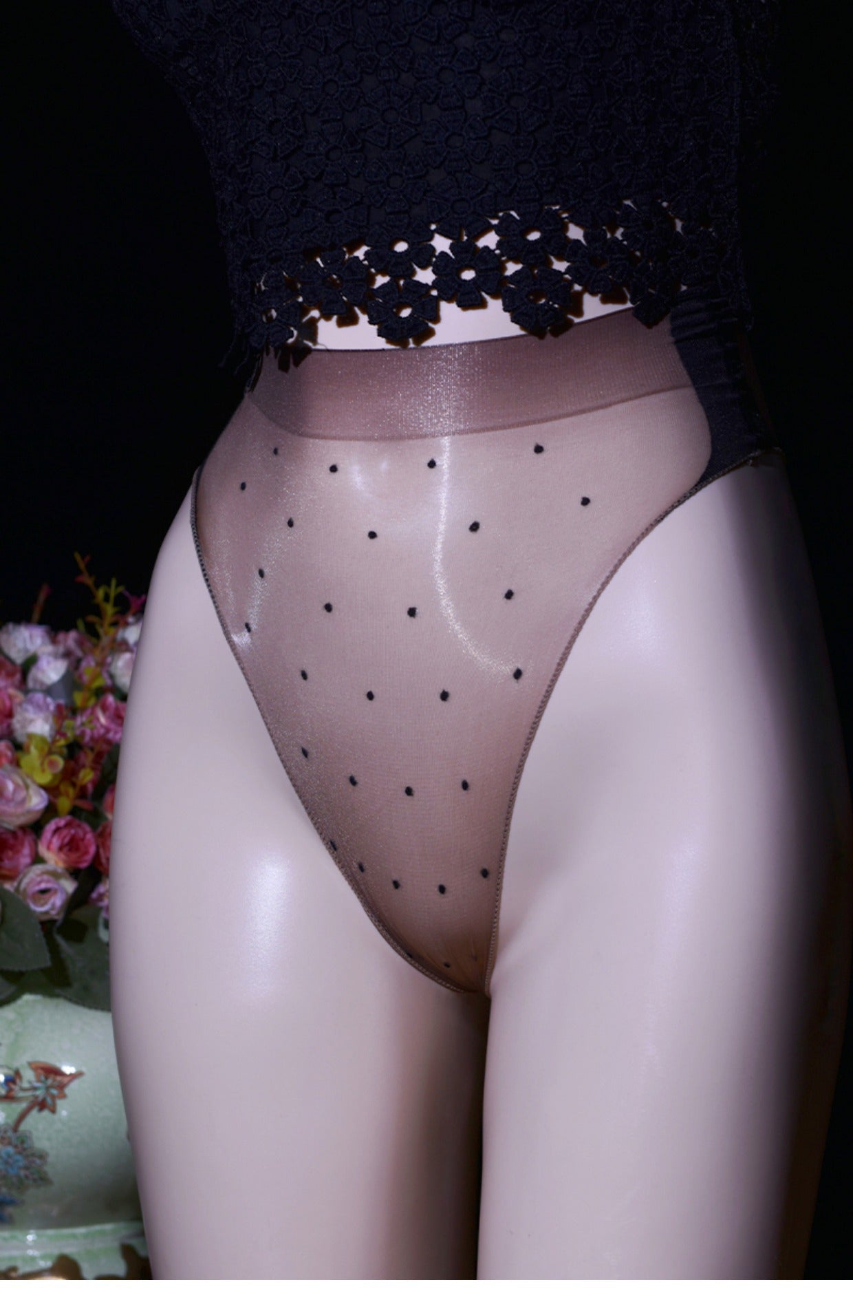 Ultra-thin Glossy Triangle Briefs jj Set1D Polka Dot Fully Transparent Seamless Sexy Silky Wave Point Underwear Plus Size Women's Underwear