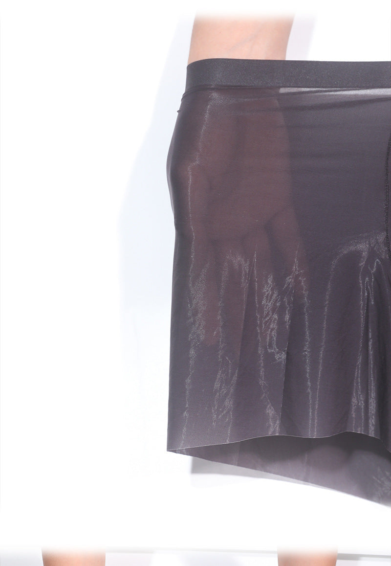「Gentleman's Veil」Silky Seamless Ice Silk Underwear Thin Men's Sexy Transparent Shiny Boxer Briefs