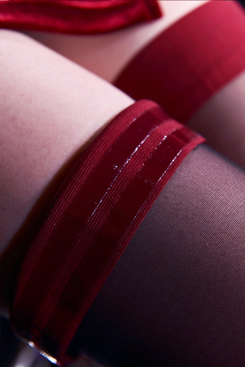 Thigh Socks Lace Ultra-Thin High Stockings Long Stockings Women Over The Knee Sexy Non-Slip Erotic Transparent Flesh Red Edge Stockings