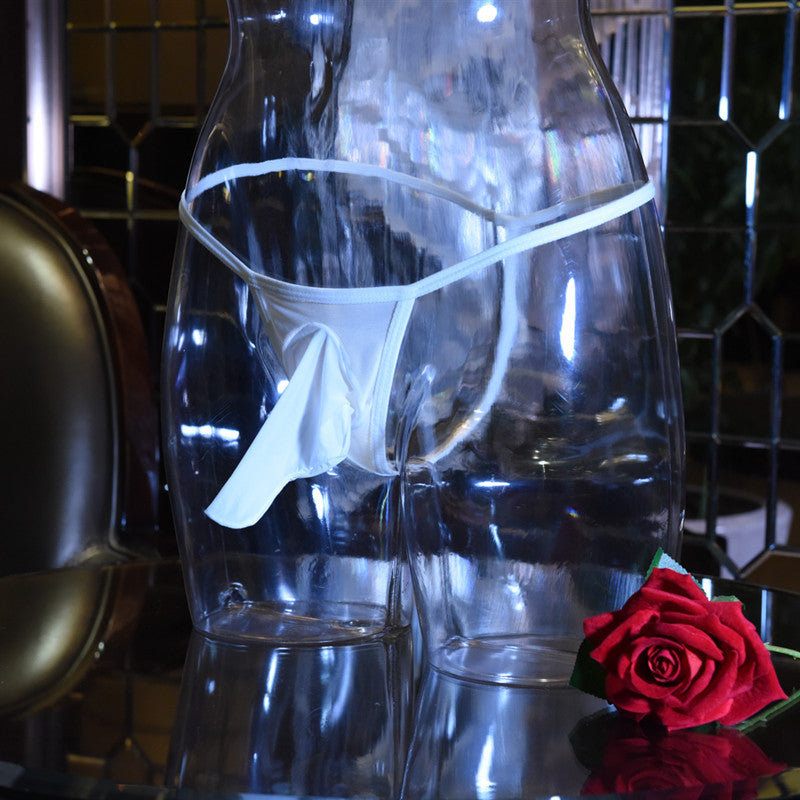 Men's Glossy Thong jj Men's Underwear Elephant T Transparent ultra-thin breathable stockings tight mesh low waist