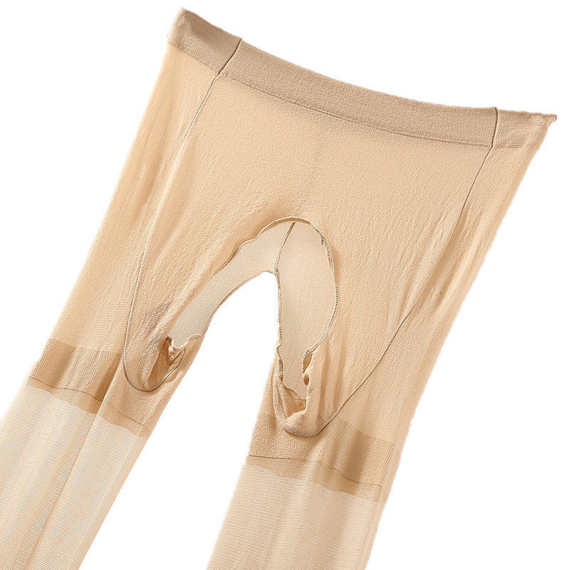 Plus size stockings200Lightweight Anti-Snagging Plus Size Women's Underwear mm Plus Size Extra Long High Waist Open Crotch Pantyhose for Summer