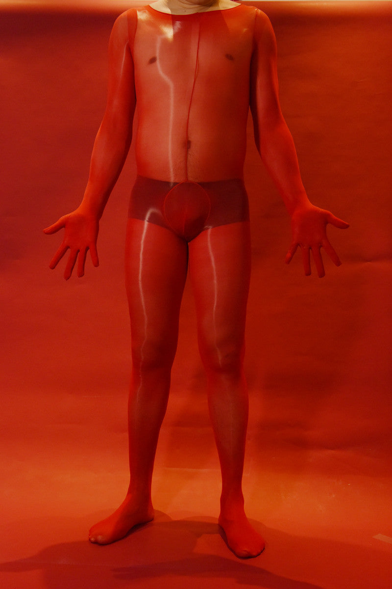 912Needle8d Shiny and silky men's five-finger bodysuit socks Glossy One-Piece Stockings for Men with Fingered Full Body Tights