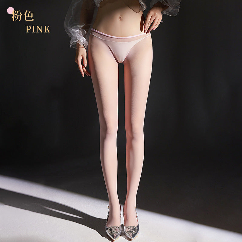 8mm Minimalist Narrow Edge Deep Crotch Seamless Stockings All Over Transparent Velvet360Seamless High Elasticity Pantyhose0D