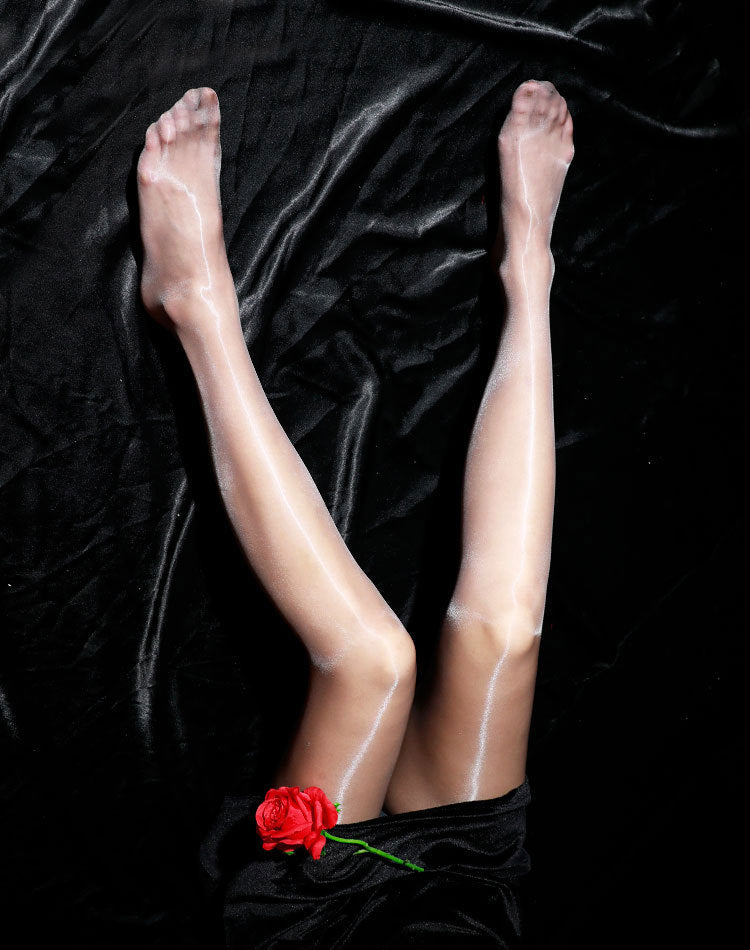 360Seamless Aurora Stockings Open Crotch Women's Fully Transparent Sexy Temptation Bed-Free Erotic Silky Smooth Shiny Stockings