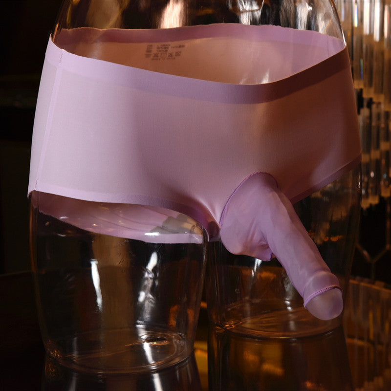 Men's Ultra-Thin Ice Silk Seamless Mask Underwear jj Sexy and Fun Youth Breathable Quick-Dry Mid-Waist Briefs