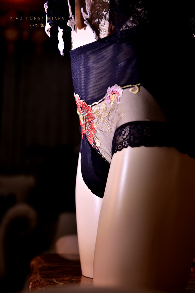 Japanese Style Floral Sexy Lace Underwear for Men jj Set of Butt-Lifting Thin Sexy Transparent Bullet-Resistant Separate Triangle Panties