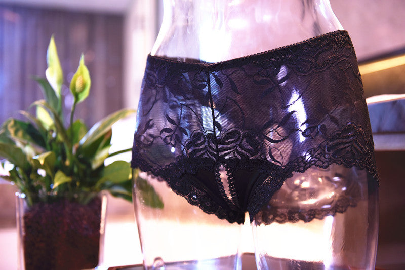 Lace Panties for Women Mid-Waist Temptation Hip Lift Pure Cotton Crotch Triangle Panties Women's Underwear Lace Trim Hip-Hugging Breathable Sexy Lace