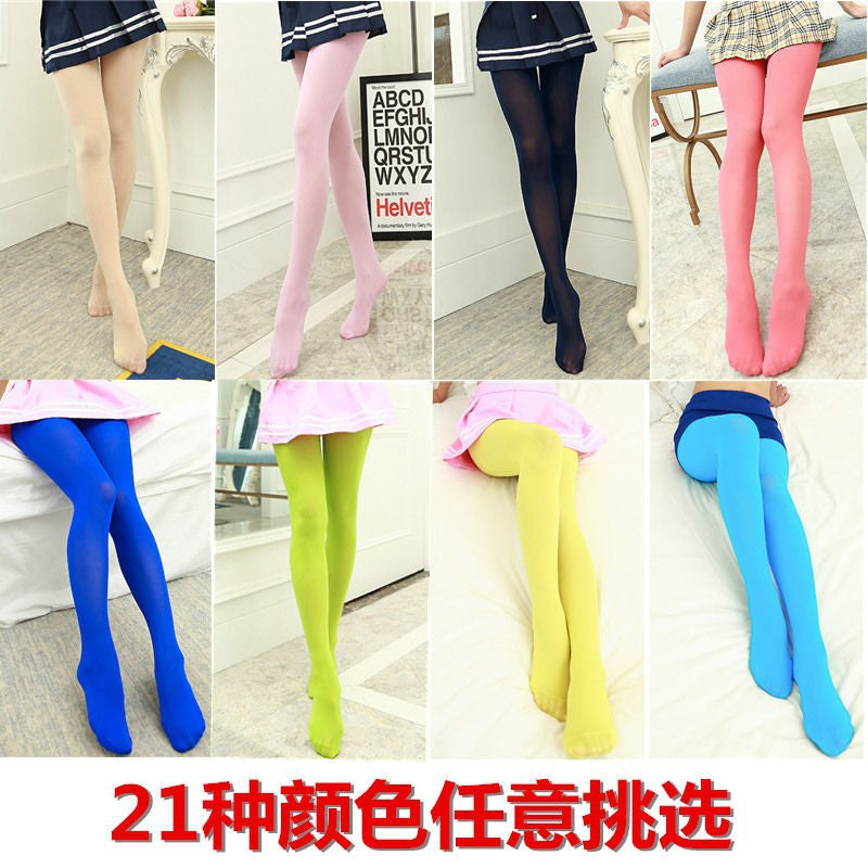 100D Velvet Pantyhose Candy Color with Enhanced Coverage No-show Socks Stall Non-Slip Beautiful Leg Socks