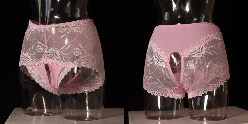 Lace Panties for Women Mid-Waist Temptation Hip Lift Pure Cotton Crotch Triangle Panties Women's Underwear Lace Trim Hip-Hugging Breathable Sexy Lace