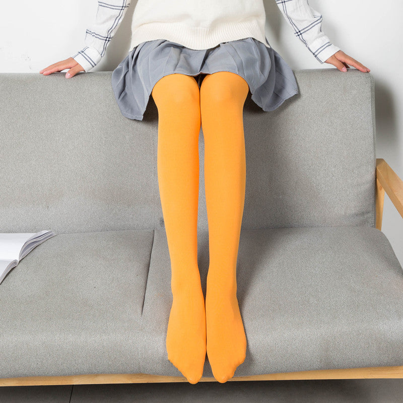 100D Velvet Pantyhose Candy Color with Enhanced Coverage No-show Socks Stall Non-Slip Beautiful Leg Socks