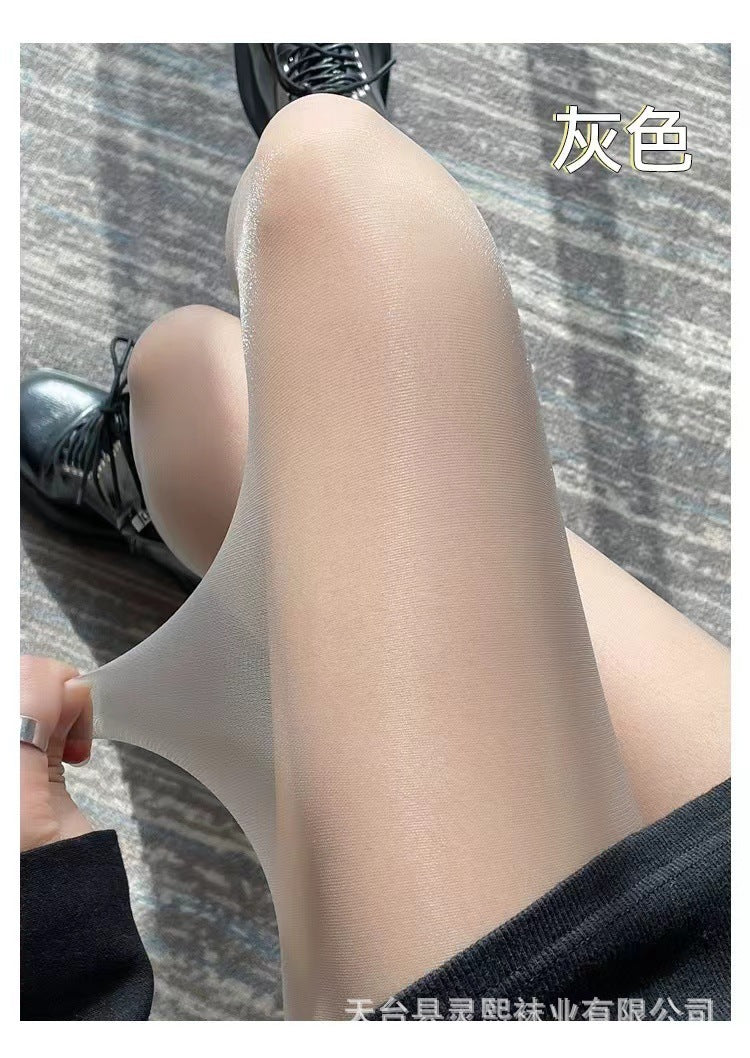 2024Summer Thin Non-Slip Pantyhose Extra Large Size Shiny Pearl Silk Stockings for Women200Jin Fat m No snagging