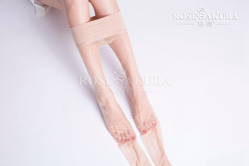 Luo Ying8223Core-spun yarn smooth and seamless360Seamless Plus Size Pantyhose Fully transparent ultra-thin toe caps【Tax Included