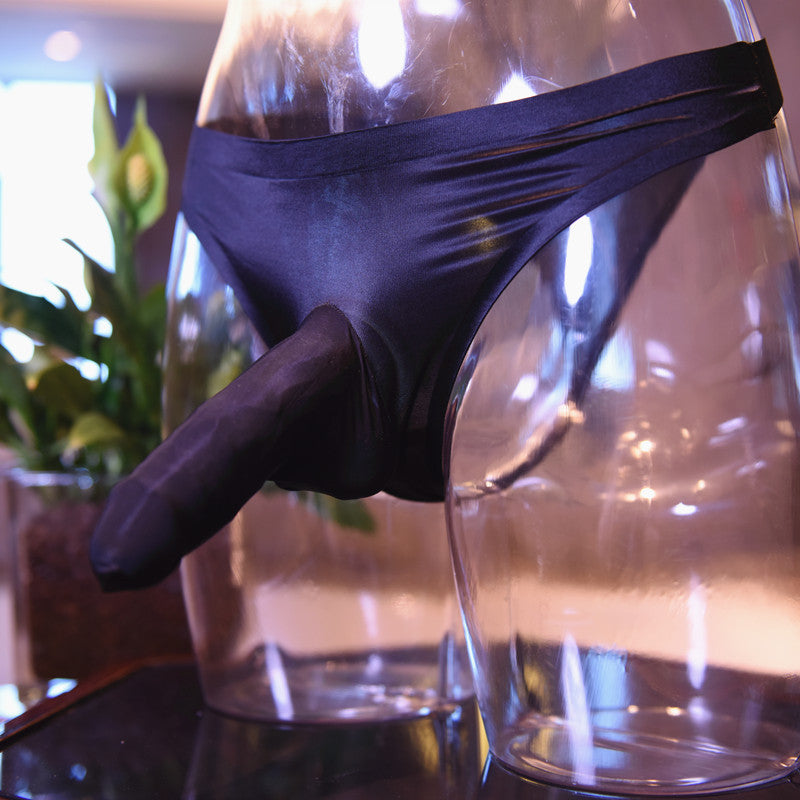 Traceless jj Underwear Ice Silk Thong Low Waist Youth Solid Color Briefs Factory Direct Tight Breathable Comfortable Men's