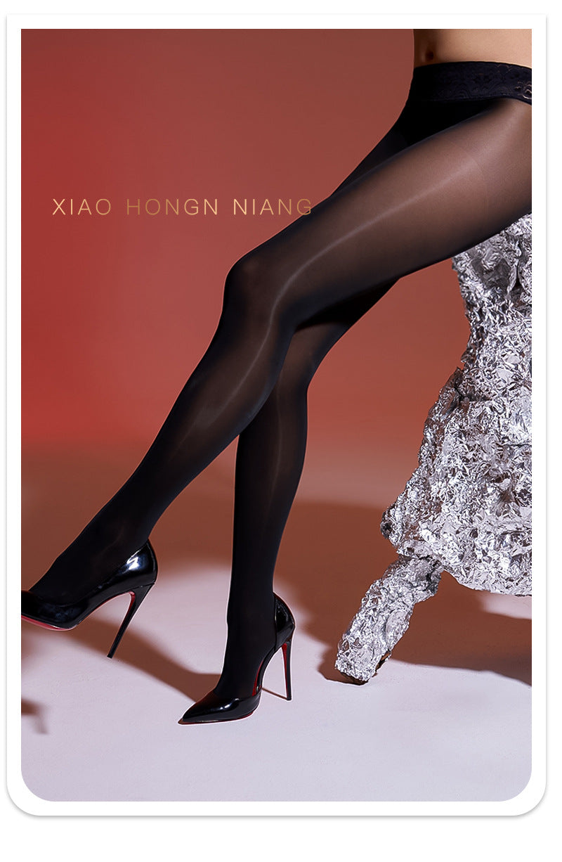 912Lace Needle360Seamless Stockings Low Waist Oil Glossy Horse Oil Stockings Shiny Leggings Open Crotch Stockings for Women Anti-Snag