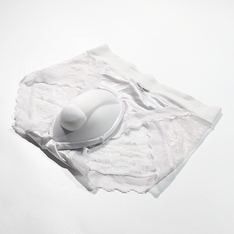 Cross-border Hot-Selling Low-Waist Sexy Lace Fake Vagina Hidden jj Underwear Briefs Transvestite Men and Women Cross-dressing Underwear