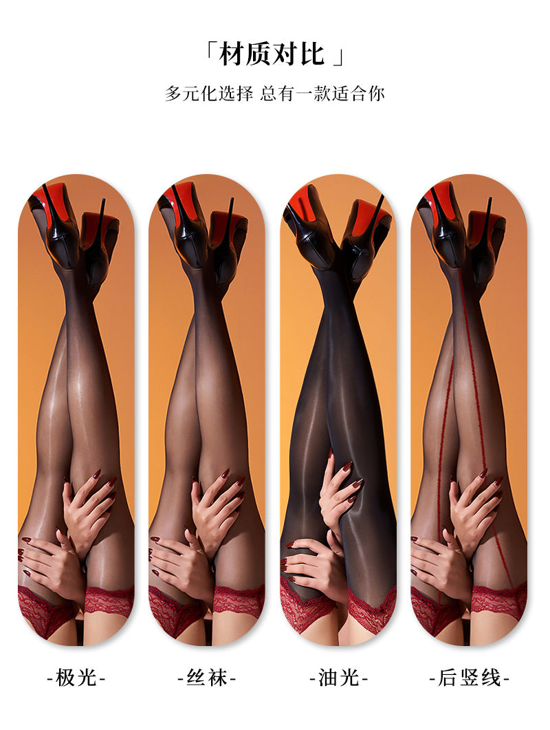 Little Matchmaker Lace Strap Black Silk Aurora Glossy Leg Shiny Lace Stockings No-Remove Sexy Fun Ultra-Thin Women