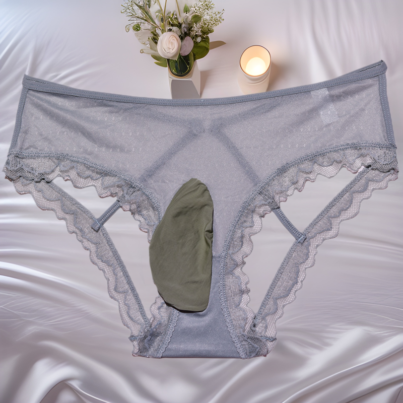 Little Red Sexy Men's Lace Hollow Out Passionate Thin Transparent Large Size Temptation Japanese Style Underwear jj Stockings and shorts