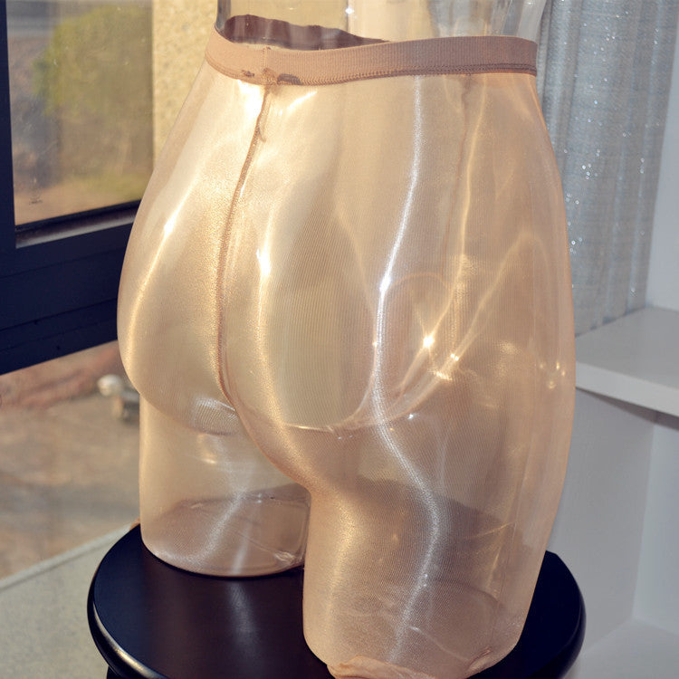 2Ultra-thin1D Men's Shiny Pantyhose Glossy Shiny Leg Socks One-Line Crotch-Free Sexy Stockings