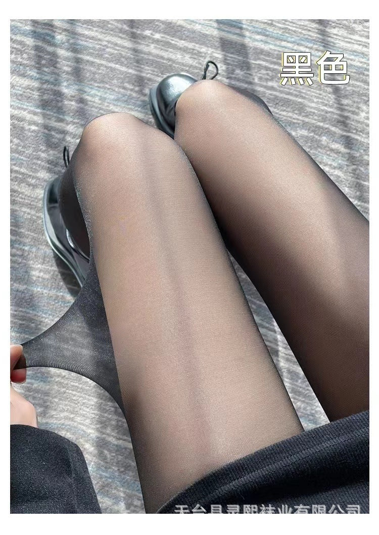 2024Summer Thin Non-Slip Pantyhose Extra Large Size Shiny Pearl Silk Stockings for Women200Jin Fat m No snagging