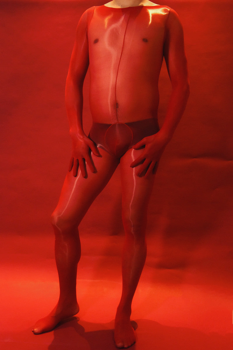 912Needle8d Shiny and silky men's five-finger bodysuit socks Glossy One-Piece Stockings for Men with Fingered Full Body Tights