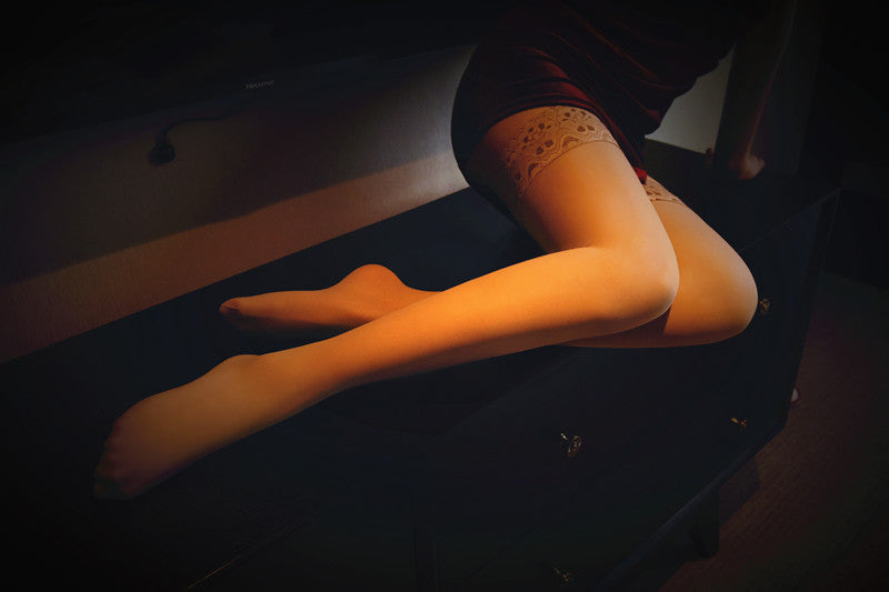 Little Red Spring and Autumn Silicone Non-Slip Over-the-Knee Socks Long Leg Socks High Tube Stockings Sexy Lace Trim Stockings for Women