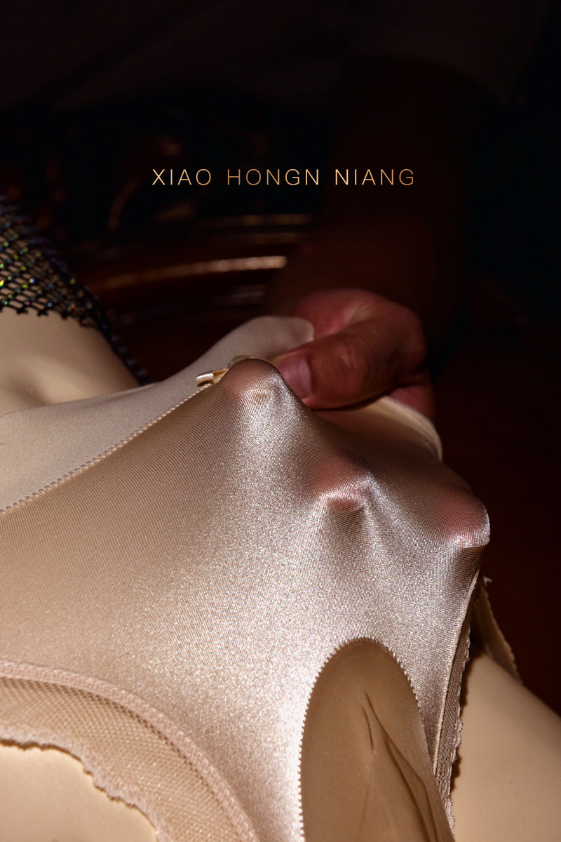 Silky Men's Sexy Lace Underwear Satin Soft Ultra-thin Lace Plus Size Pure Desire Sexy jj Briefs