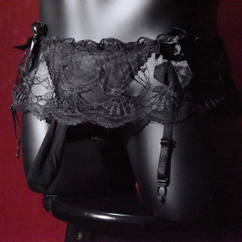 Men's Sexy Thong Lace Strap Underwear Ultra-thin Transparent Low-rise Transvestite Erotic Underwear Airplane jj Set