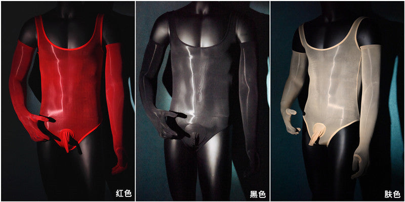 Men's Sexy Stockings Swimsuit Shiny One-piece Suit with jj Set of Fun912Ultra-thin Needle Airplane Socks Tempting Foot Fetish