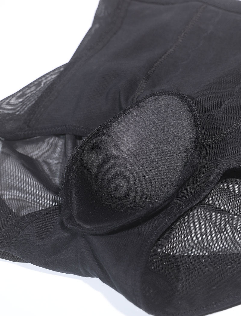 High Waist Tummy Control Men's Underwear Three Rows Six Buttons3D Three-Dimensional U Shaping Pouch Butt Lifting Shapewear Sexy Triangle Panties