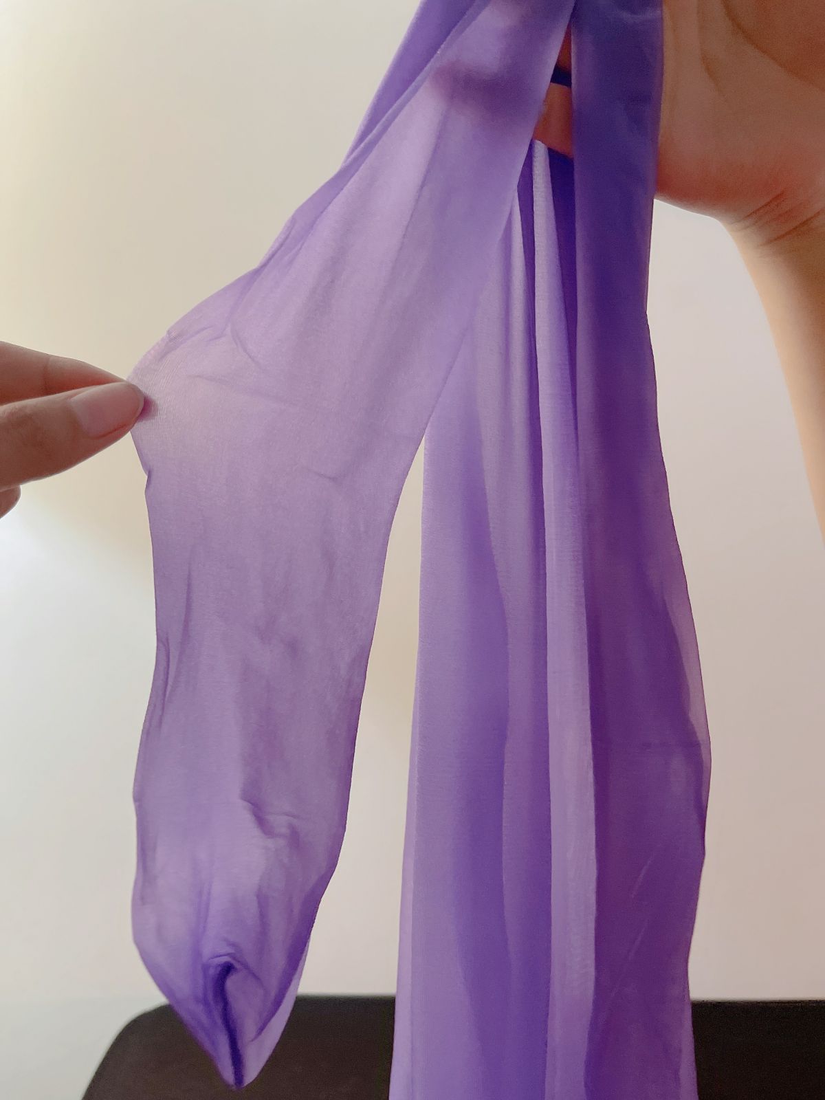 Aurora Open Crotch Stockings for Women Glossy360Seamless Sexy Silky Smooth Violet Plum Red Fashion Slimming