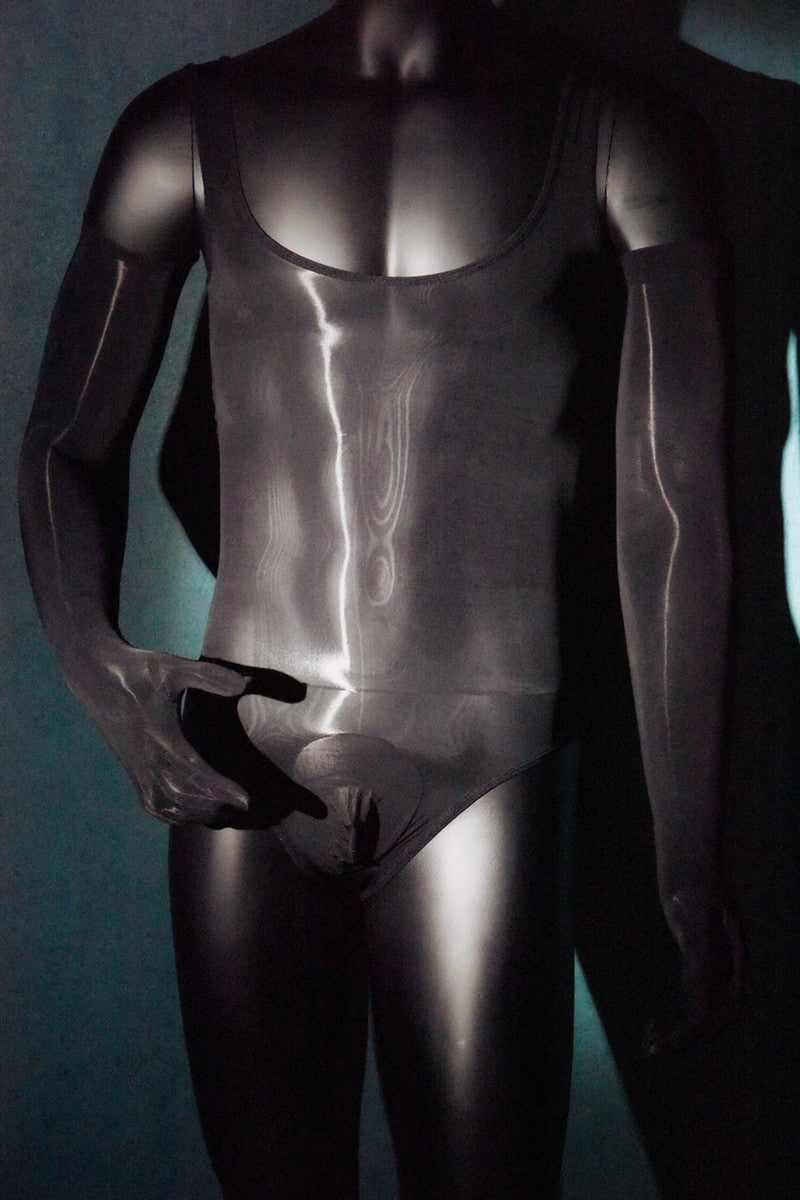 Men's Sexy Stockings Swimsuit Shiny One-piece Suit with jj Set of Fun912Ultra-thin Needle Airplane Socks Tempting Foot Fetish