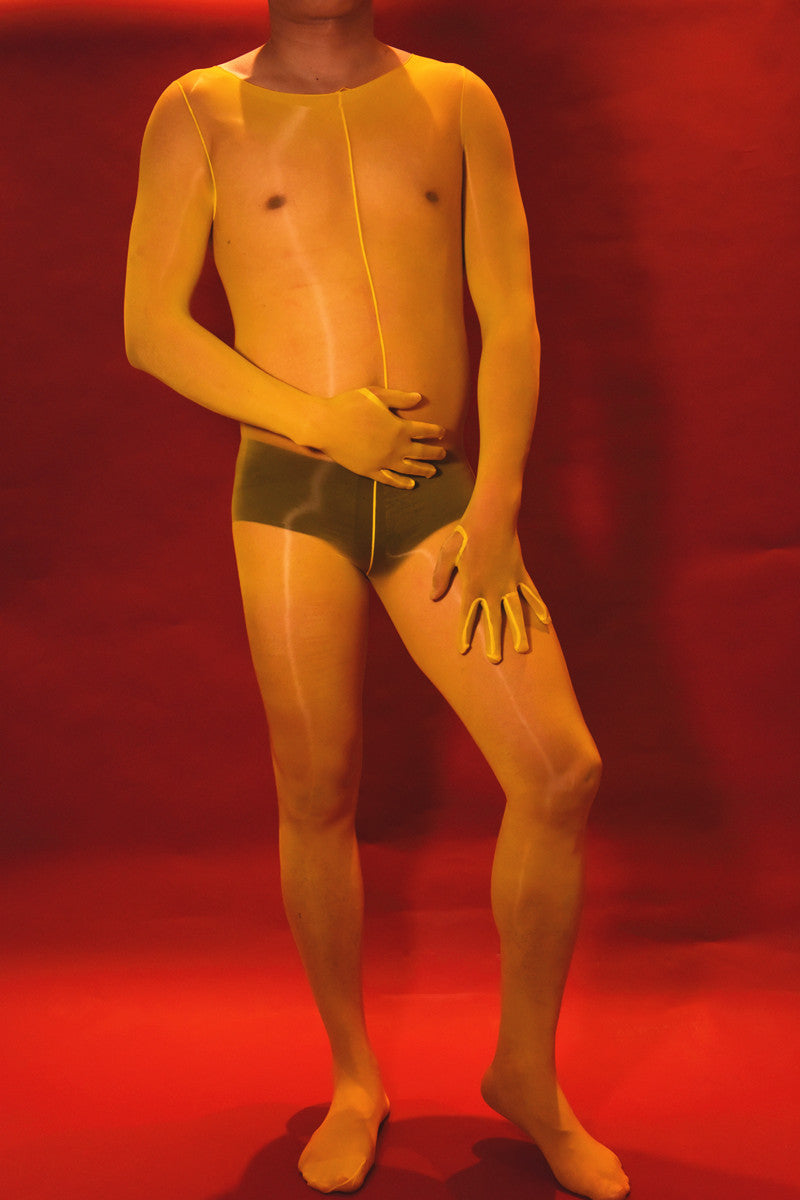 912Needle8d Shiny and silky men's five-finger bodysuit socks Glossy One-Piece Stockings for Men with Fingered Full Body Tights