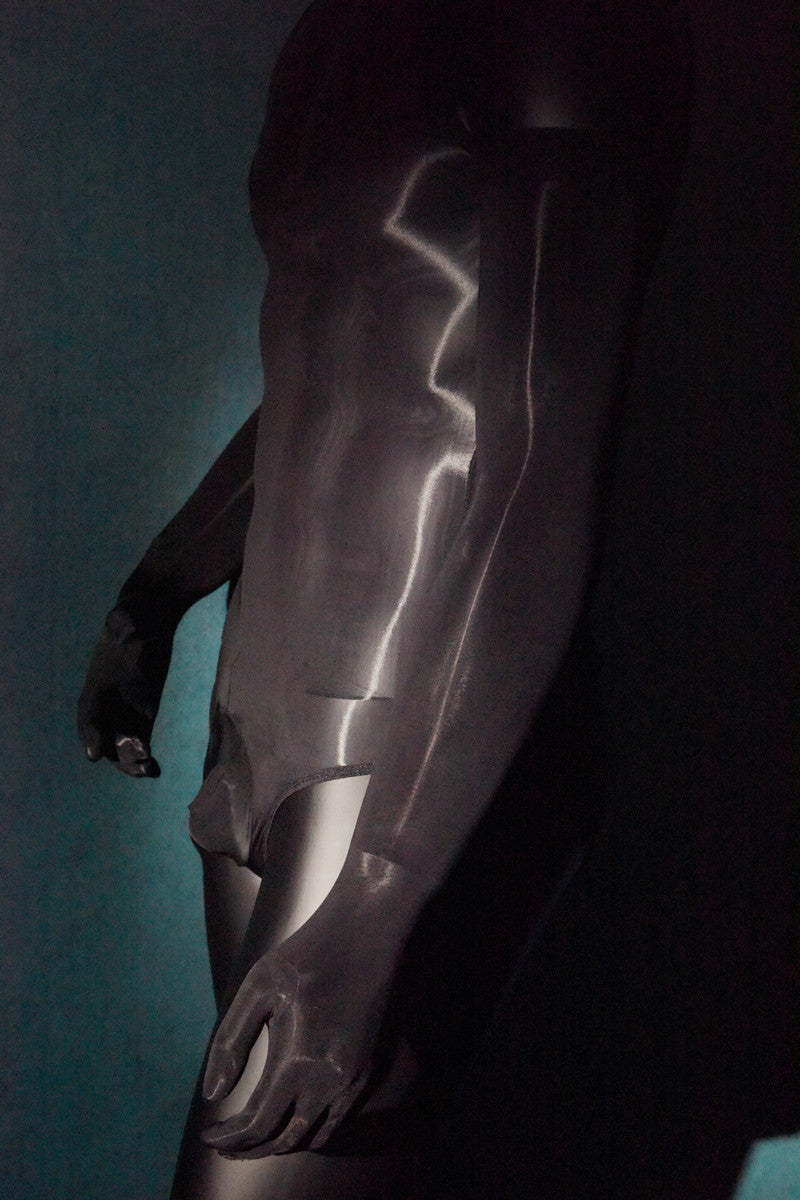 Men's Sexy Stockings Swimsuit Shiny One-piece Suit with jj Set of Fun912Ultra-thin Needle Airplane Socks Tempting Foot Fetish