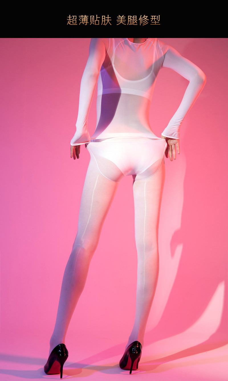 200Post-Weight Loss Detachable912Super Shiny Transparent Stockings Plus Size Full Body Tights Sexy Shaping Base Stockings